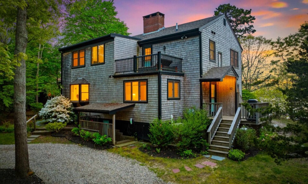 Waquoit Village House | 2 Acre Waterfront Home Overlooking Waquoit Bay with Spa and Swim Dock