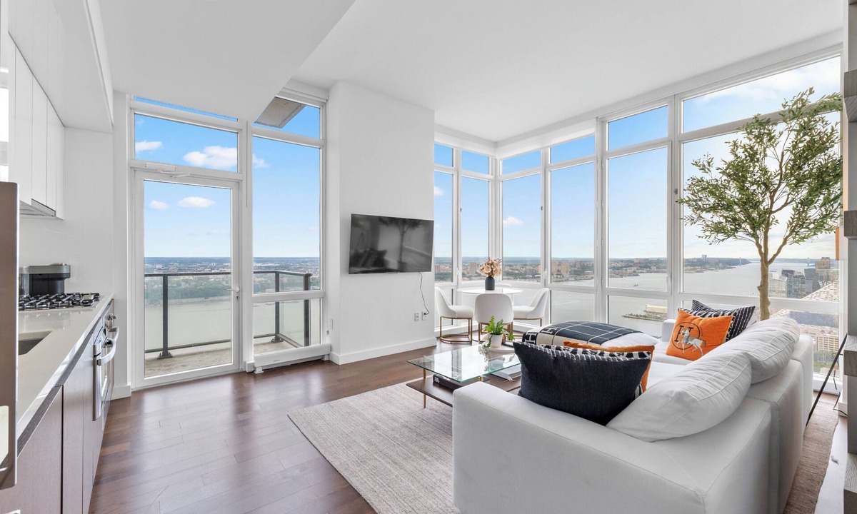 Hudson Yards Apartment | Corner Skyline Living 2BR 2BA with Floor to Ceiling Views Near Times Square