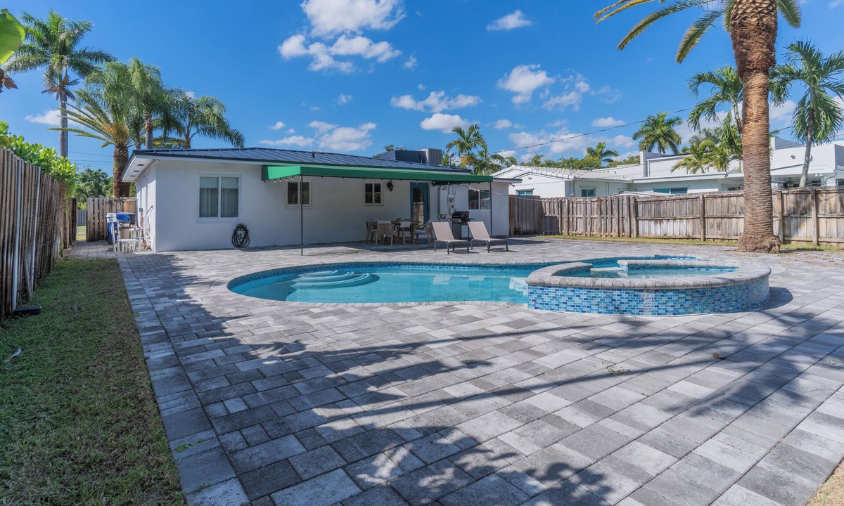Poinsettia Heights House | Cozy 2 Bedroom Bungalow with Pool, Fenced Yard in Stylish Wilton Manors