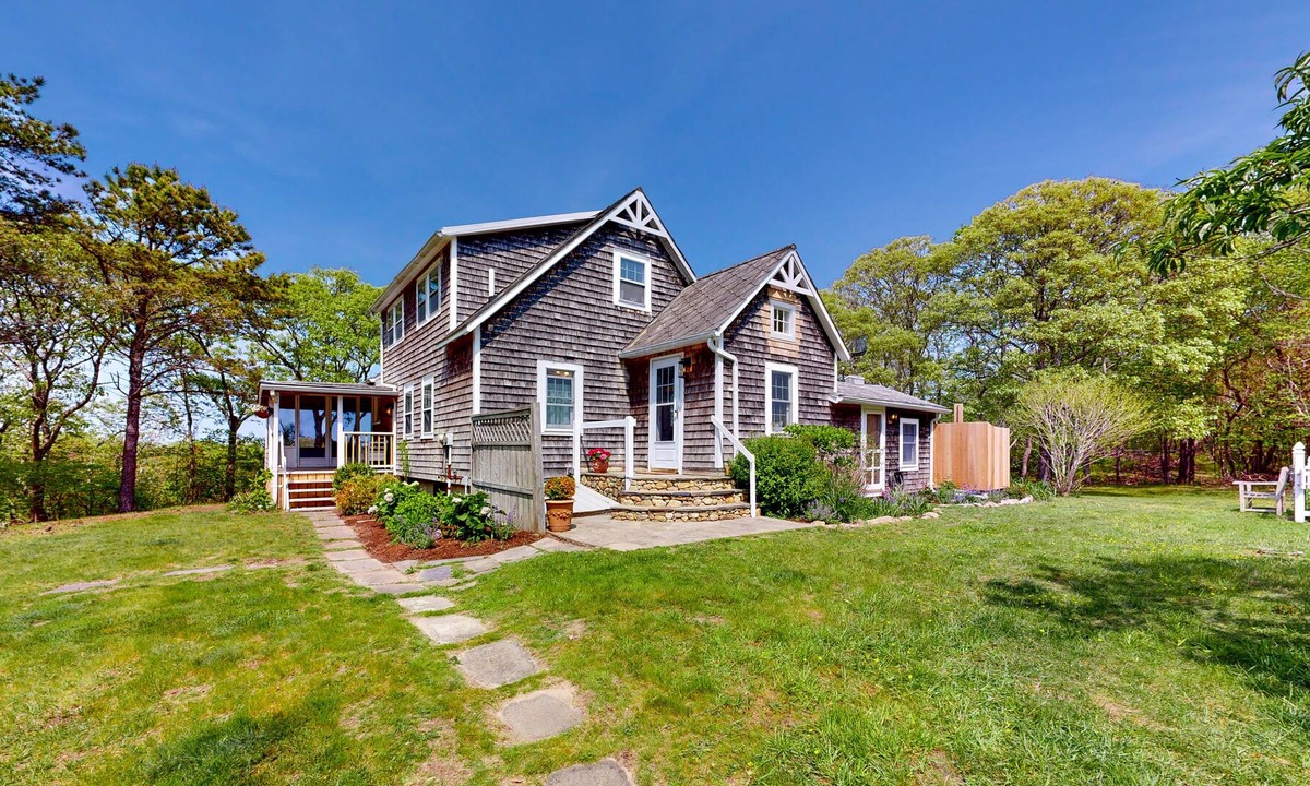 Aquinnah House | Historic, coastal home with water views, screened-in porch, large deck, & grill