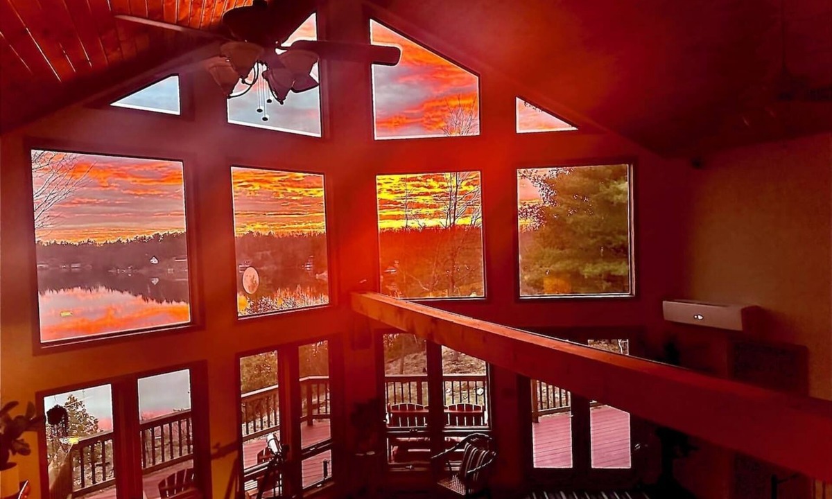 Town of Macomb Cabin | Lake Cabin 8 acres private dock fire pit hot tub game room