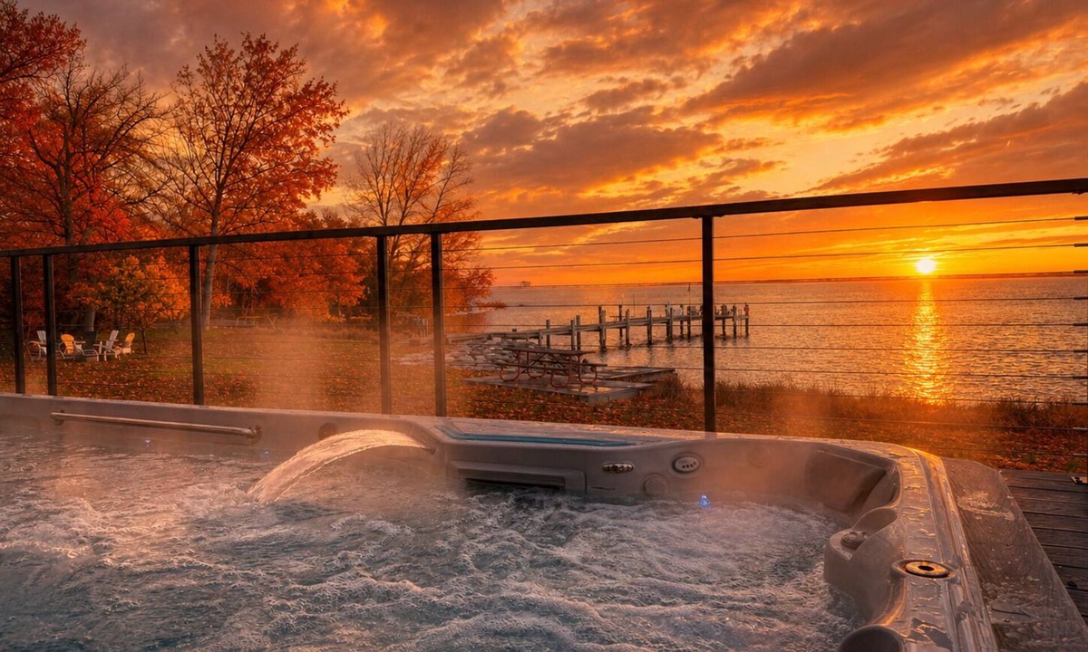 Stevensville House | Luxury Waterfront Escape with Swim Spa, Sauna, Game Room, Beach Access, Fire Pit