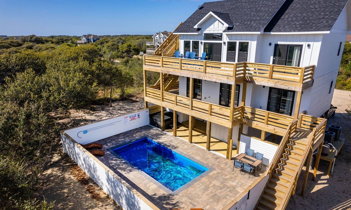 Carova Beach House | New 4BR Home w/Heated Pool, Hot Tub, Beach, Ocean View and horse encounters