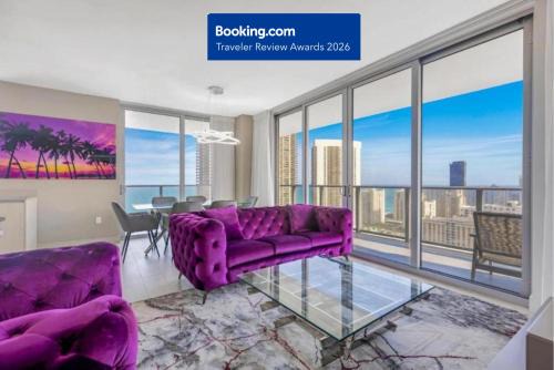 Hollywood South Central Beach Apartment | NO RESORT & NO PARKING FEES, CHECK DETAILS - Hyde House - Luxury High Floor 2BR 2BA Apartment Suite with direct ocean view, roof top pool, resort amenities