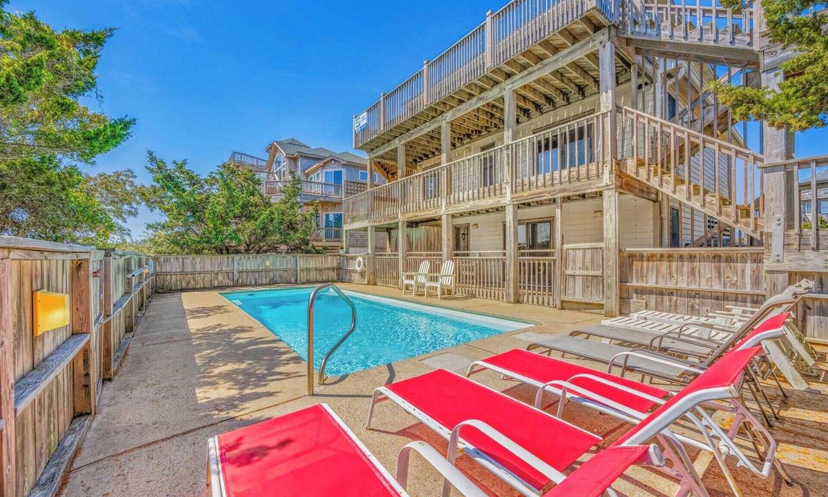 Salvo House | Oceanfront Dog Friendly Home with Private Pool, Hot Tub, Game Room, Basketball