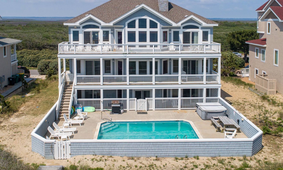 Pine Island House | Oceanfront with private pool, hot tub, elevator & rec room with pool table