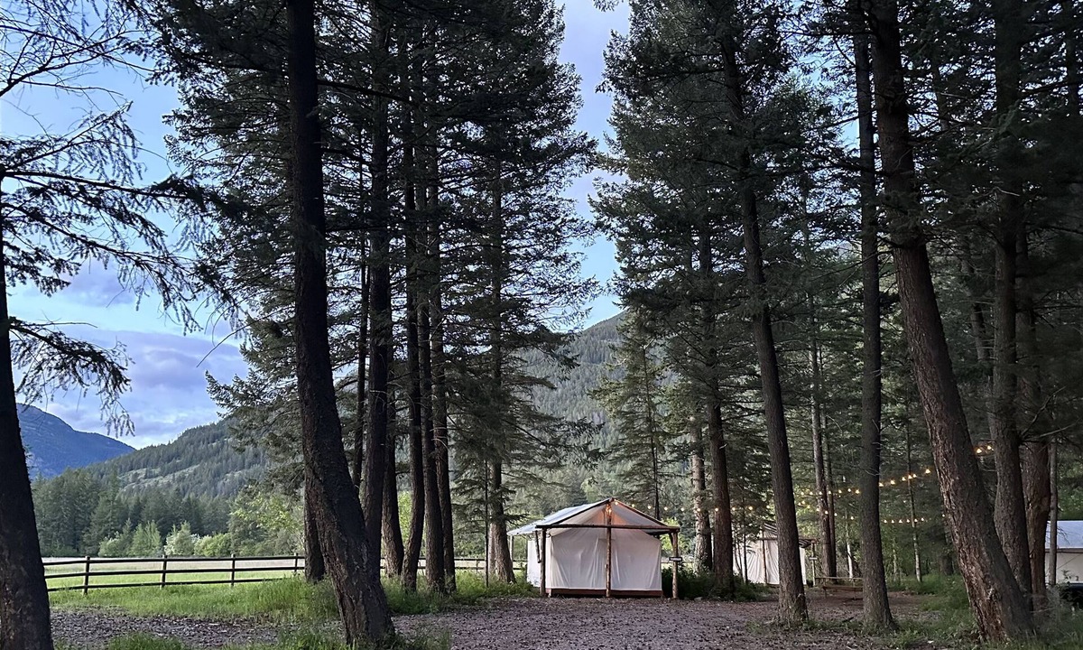 Columbia Falls RV Rental | Patriot Tent at Columbia Mountain Ranch near Glacier National Park