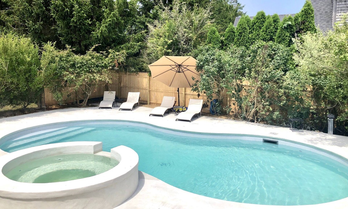 West of Town House | Rustic cozy home near downtown Nantucket with heated private pool & hot tub