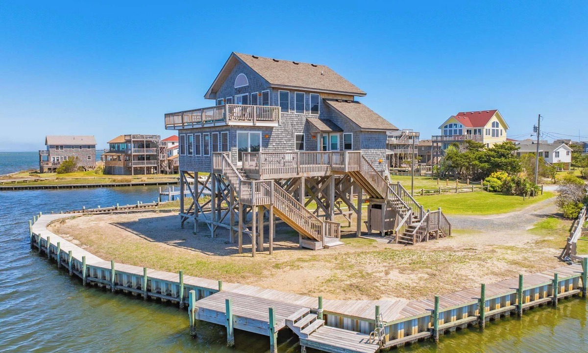 Avon House | Soundfront Home w/Private Boat Dock, Game Room, Windsports Access, & More!