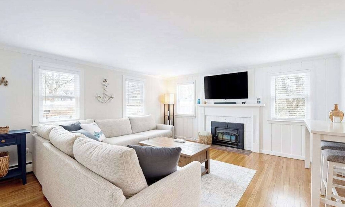 Harwich House | Two-story dog-friendly retreat with enclosed yard, playset, W/D, & firepit