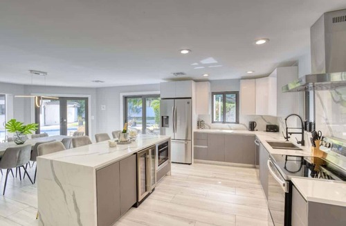 Barrier Island Villa | 6BR Luxury Villa: Walk to Beach & Events