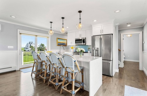 Newbury House | Artist's Perch: Expansive Marsh and Ocean Views, Luxury Home, Two Decks