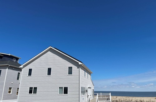 Broadkill Beach House | "Beach Haven", beachfront house on Broadkill Beach, DE with new deck and sunroom