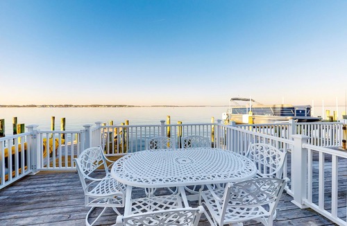 Ocean City House | Central bayfront townhouse in with beautiful decks, sunset views, AC & fireplace