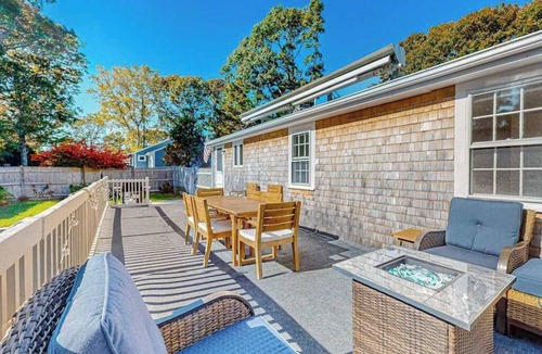 South Dennis House | Charming home with private pool, deeded bay access, firepit, & W/D