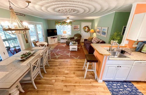 Ocracoke House | Contentment: Spacious home, den, screened porch, marsh views.