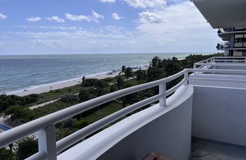 Surfside Condo | Direct ocean view condo with 2 wrap around balconies.