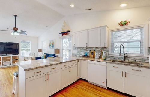 Colington Harbour House | Dog-friendly home with game room, furnished deck, & pool access