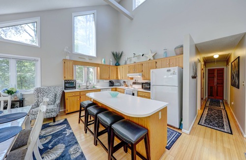 Sandpiper Pines House | Dog-friendly home close to the beach w/balcony, wood fireplace, gas grill, AC