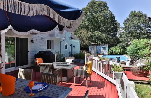 Sandwich House | Elegant home with backyard pool & firepit - near beaches, shopping, & golf