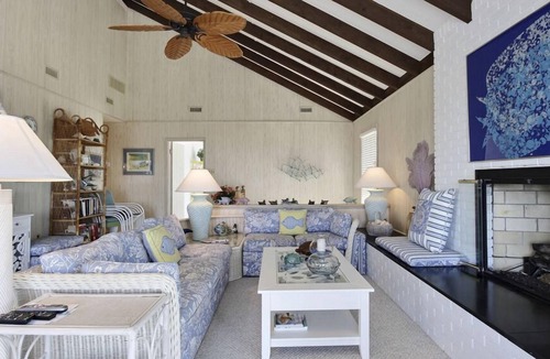 Stone Harbor House | FRIDAY TO FRIDAY RENTAL. Enjoy the beautiful sunsets - Large 2nd floor deck with pretty water views and great awnings to block the warm afternoon sun.