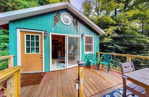 Hubbardton Cabin | Gorgeous cabin with Pack 'n Play, private dock, lovely deck, firepit, wood stove