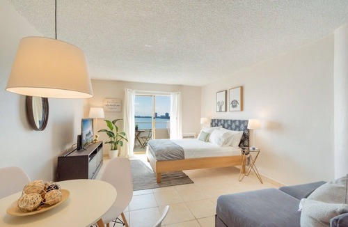 North Bay Village Condo | Gorgeous studio with water & downtown view.