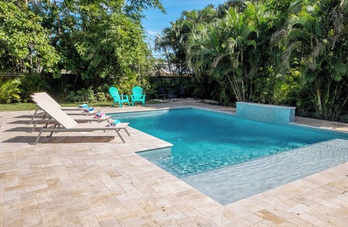 Del-Ida Park Historic District House | Heated Saltwater Pool, Spacious home, Close to Altantic Ave & Beach!