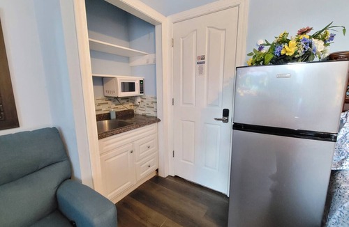 Hampton Hotel | King Sapphire Studio Suite, Kitchenette, 65" TV Private Bathroom Pets Welcome