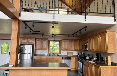 Town of Macomb Cabin | Lake Cabin 8 acres private dock fire pit hot tub game room