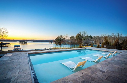 Bumpass Villa | Lakefront Luxury Villa w/Infinity Pool, Swim Spa