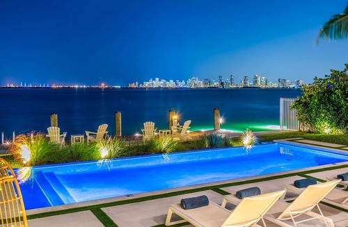 North Bay Village Villa | Luxury Bayfront Villa with Pool New Construction