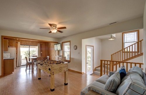 Avon House | Luxury beach home with beach view, private hot tub, & fireplace