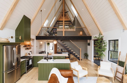 West Milford Cabin | Luxury Lake A-Frame Hot Tub + Game Room + Sauna