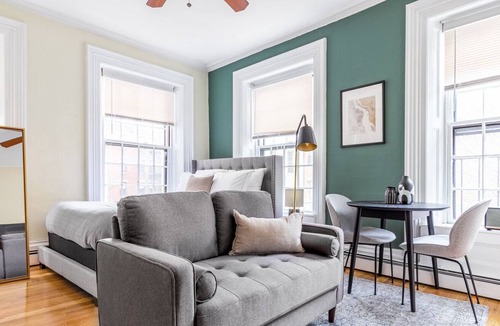 West End Apartment | Mod Beacon Hill Studio w/ W/D, near MA State House, by Blueground