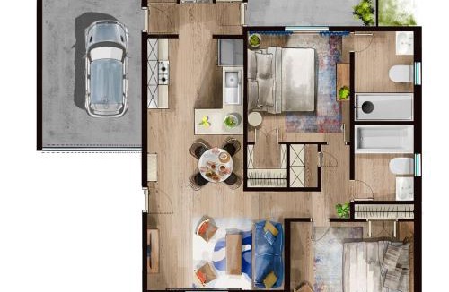 Evergreen House | Modern Townhome Enclosed Garage Washer & Dryer