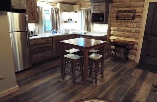 Kila Cabin | Moose Cabin at +WM Ranch Near Glacier Park, Peaceful log cabin in the woods, yet only 20 minutes to .