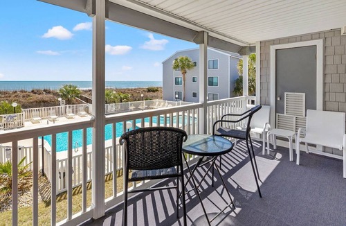 Cherry Grove Beach Condo | Oceanfront escape with pool & balcony views — peaceful 2BR retreat near Main Street & Cherry Grove