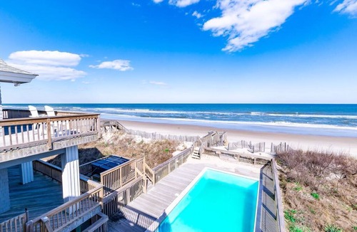 Ocean Hill House | Oceanfront Estate, Corolla, 7 Bedrooms, Heated Pool, Hot tub with oceanview, Lighthouse views