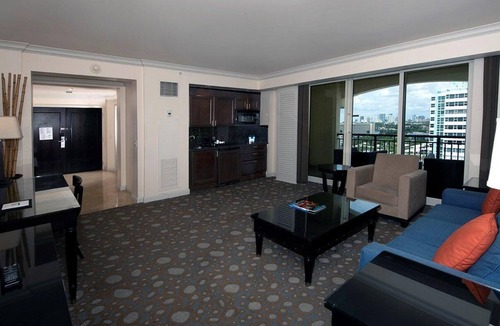 Central Beach Resort | Panoramic View Suite w/ Free WiFi, Kitchenette, & Furnished Private Balcony