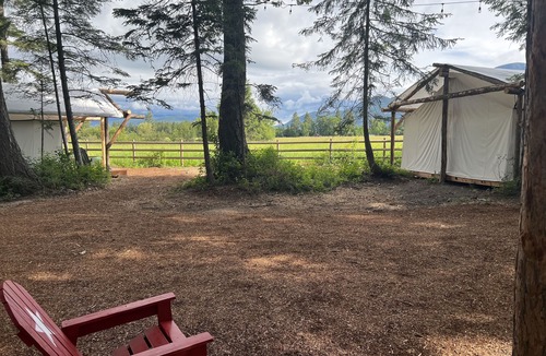 Columbia Falls RV Rental | Patriot Tent at Columbia Mountain Ranch near Glacier National Park