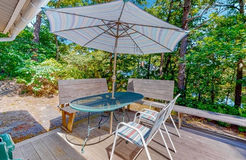 South Orleans House | Peaceful woodland home with spacious property, pond views, & outdoor dining
