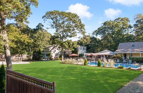 North Eastham House | Private estate, 3 homes, pool, outdoor kitchen, walk to beach!