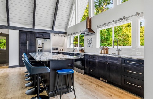 Mount Airy House | Private River Access A-Frame, Hot Tub, Fire Pit, Ping Pong, Fenced Yard, Playset