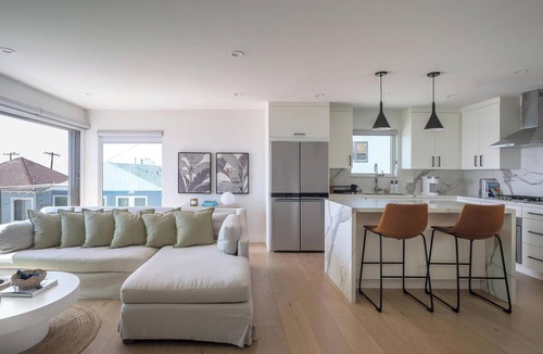 El Porto Apartment | Renovated 2BR Steps from the Pacific with AC, Parking