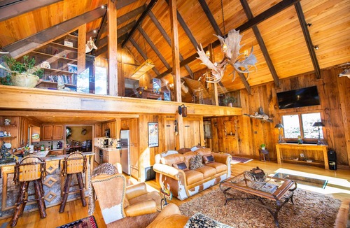 Sugar Grove Cabin | River Ranch Farm Stay with Petting Zoo Ziplines