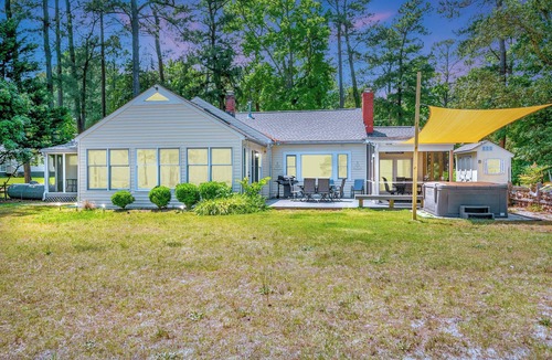 Hague House | Sea Glass Beach House! Large sand beach, dock and hot tub! Pets welcome!