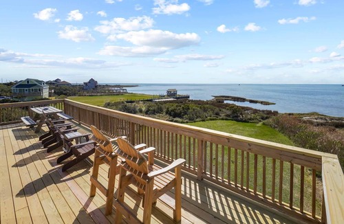 Salvo House | Soundfront Dog Friendly Home w/Hot Tub, Tiki Bar, Easy Windsports Access