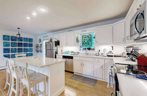 Oak Bluffs House | Spacious home in central location with beautiful patio, pool table, W/D, & AC