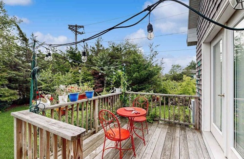 Oak Bluffs House | Spacious home in central location with beautiful patio, pool table, W/D, & AC